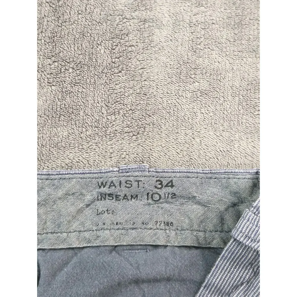 J.Crew Stanton Shorts Mens Sz 34 Blue Cotton Linen Baird McNutt Chino Casual C36